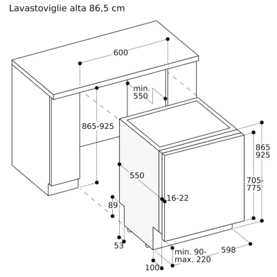 Gaggenau df271101 Einbau-Geschirrspüler komplett verschwindend H 86,5 cm