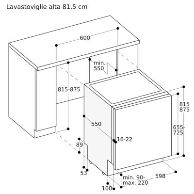 Gaggenau df270101 Einbau-Geschirrspüler komplett verschwindend H 81,5 cm