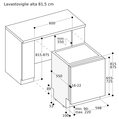 Gaggenau df270101 lavavajillas empotrado desaparición total h 81,5 cm