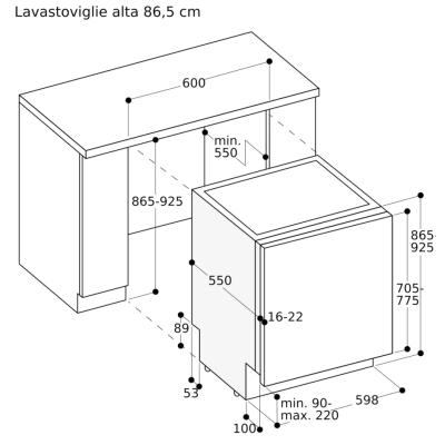 Gaggenau df261101 built-in dishwasher fully disappearing h 86.5 cm