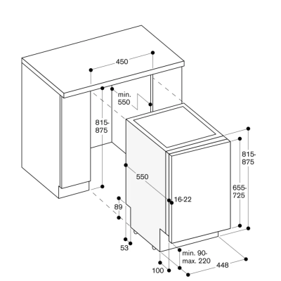 Gaggenau df264101 lave-vaisselle encastrable 45 cm totalement caché