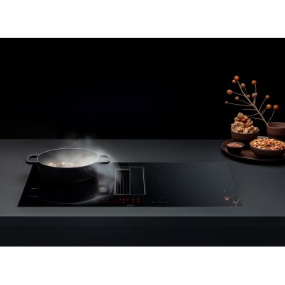 Falmec Zero induction hob with integrated hood 85 cm black glass ceramic