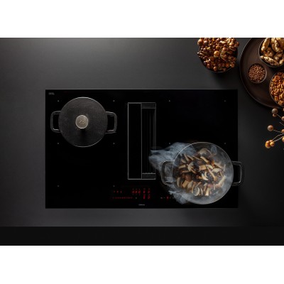 Falmec Zero induction hob with integrated hood 85 cm black glass ceramic