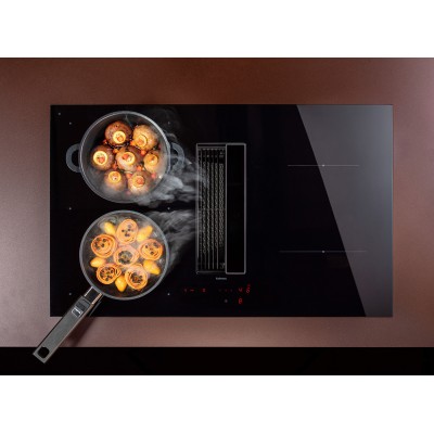 Falmec Zero induction hob with integrated hood 85 cm black glass ceramic