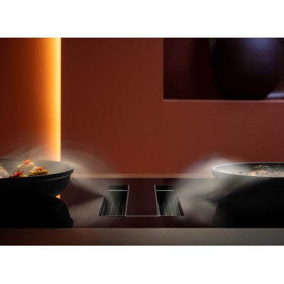 Falmec Zero induction hob with integrated hood 85 cm black glass ceramic