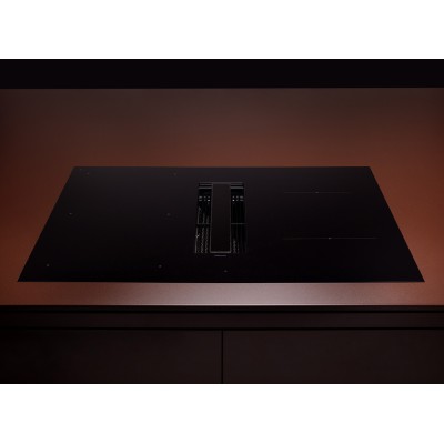 Płyta indukcyjna filtrująca Falmec Zero Easy z wbudowanym okapem 85 cm, czarna, szklano-ceramiczna
