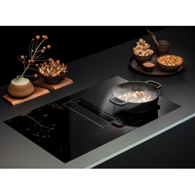 Falmec Zero Easy table de cuisson à induction filtrante avec hotte intégrée 85 cm vitrocéramique noire