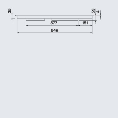 Falmec Induktionskochfeld 90 cm, schwarzes gehärtetes Glas