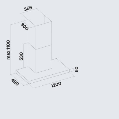 Falmec Plane plus nrs campana de pared 120 cm acero inoxidable