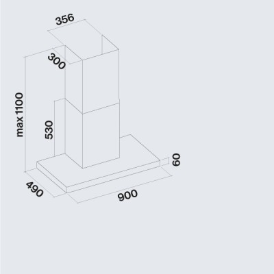 Falmec Plane plus nrs wall hood 90 cm black