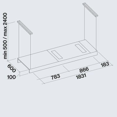 Falmec Hotte îlot lumineuse 180 cm bronze