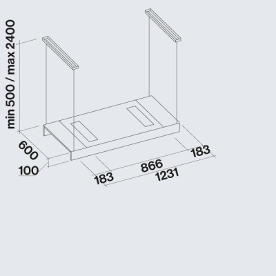 Falmec Hotte îlot lumineuse 120 cm bronze