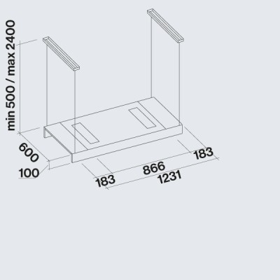 Okap wyspowy Falmec Light 120 cm brązowy