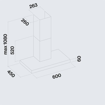 Falmec Mercurio Evo hotte murale 60 cm en acier inoxydable