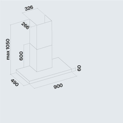 Falmec Plane Plus wall hood 90 cm stainless steel