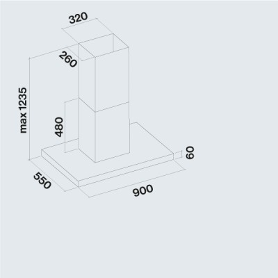 Falmec Plane Plus island hood 90 cm black