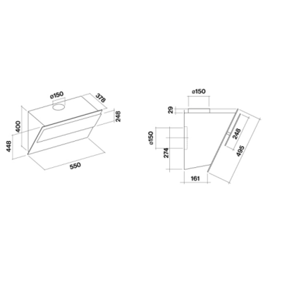 Falmec Verso Easy campana extractora 55 cm cristal blanco