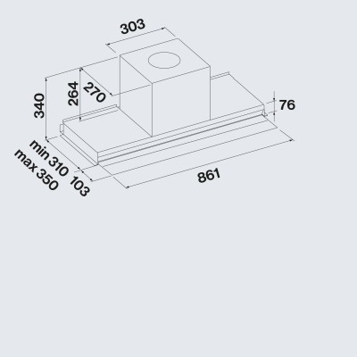 Falmec Virgola Touch campana bajo mueble empotrada 86 cm acero inoxidable