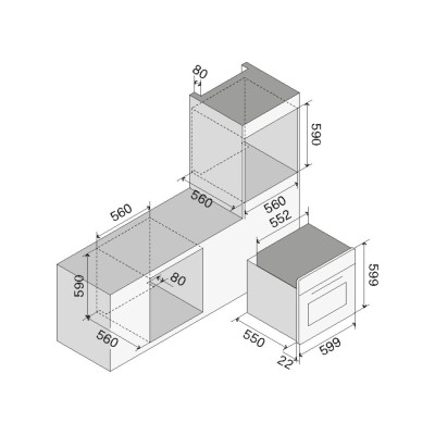 Ilve ov60pmt3-mk Panoramagic Einbau-Multifunktionsbackofen 60 cm mattschwarz