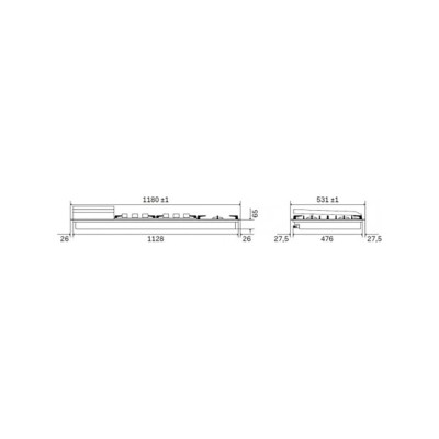 Ilve hcpmt125dd 120 cm Edelstahl-Gaskochfeld – Panoramagic