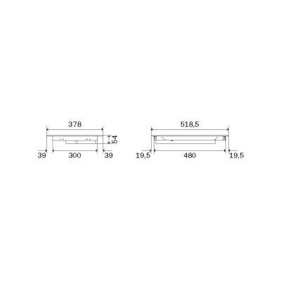 Ilve hcbi382tc Domino Induktionskochfeld 38 cm, schwarze Glaskeramik – Professional Plus