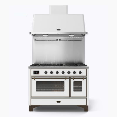 Ilve m12n cocina encimera gas + campana 120 cm blanco - bruñido