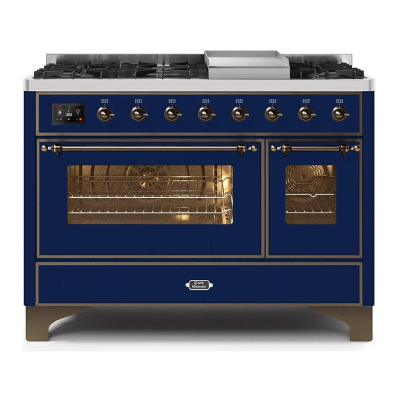 Ilve m12n-mb cocina de encimera a gas + frytop 120 cm azul - bruñido