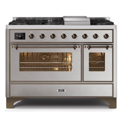 Ilve m12n-ss cucina da appoggio gas + frytop 120 cm inox - brunito