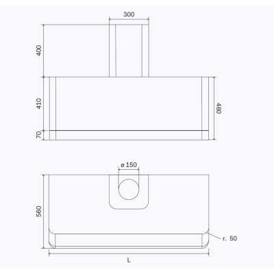 Ilve pm12-mk Induktions-Arbeitsplattenküche + Dunstabzugshaube 120 cm schwarz - Panoramagic