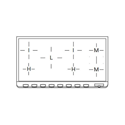 Ilve pm12-mk Induktions-Arbeitsplattenküche + Dunstabzugshaube 120 cm schwarz - Panoramagic