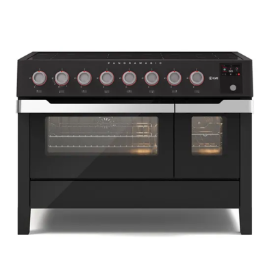 Ilve PM12-MK 120 cm Schwarzer Induktions-Tischherd - Panoramagic