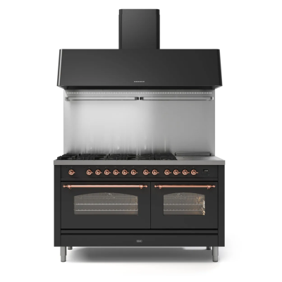 Ilve p15n gas cooker countertop + hood 150 cm graphite - copper