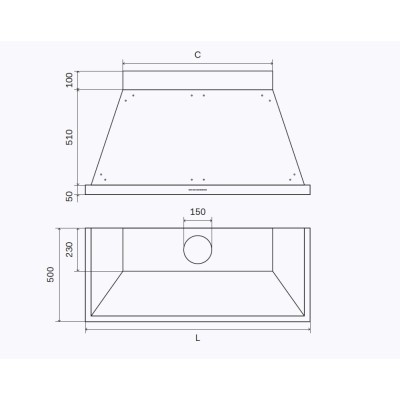 Ilve p15n cucina a gas da appoggio + cornice + cappa 150 cm grafite - rame