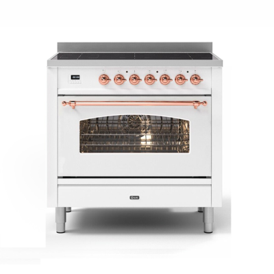 Ilve p36n cucina induzione da appoggio con forno pirolitico 90 cm bianco - rame