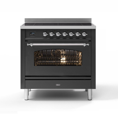 Ilve p36n cucina induzione da appoggio con forno pirolitico 90 cm grafite - cromo