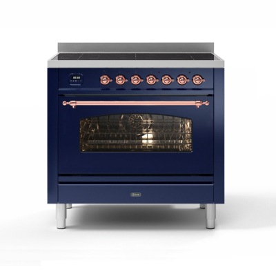 Ilve p36n countertop induction cooker with pyrolytic oven 90 cm blue - copper