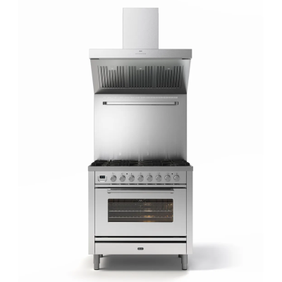 Ilve p09w Gaskocher für die Arbeitsplatte mit 90 cm Edelstahlhaube