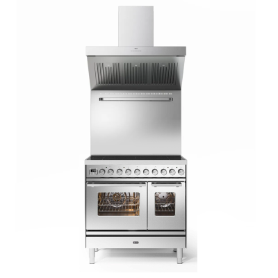Kuchenka indukcyjna Ilve pd09w + okap ze stali nierdzewnej 90 cm