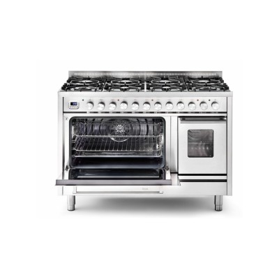 Cuisinière à gaz de comptoir Ilve p12w + hotte inox 120 cm