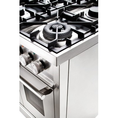 Ilve p12w Gaskocher für die Arbeitsplatte + 120 cm Edelstahlhaube