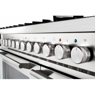 Cocina de gas de encimera Ilve p12w + campana de acero inoxidable de 120 cm