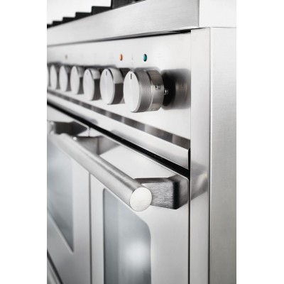 Cocina de gas de encimera Ilve p12w + campana de acero inoxidable de 120 cm