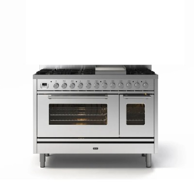 Cuisinière à gaz de comptoir Ilve p12w 120 cm en acier inoxydable