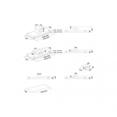 Falmec stella ceiling hood 90 cm white steel csmi90.e0