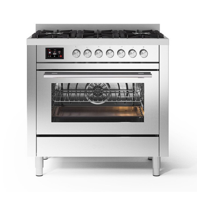 Ilve p36w gas cooker with pyrolytic oven 90 cm stainless steel - Professional Plus