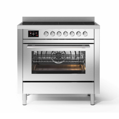 Ilve P36W 90 cm stal nierdzewna, kuchenka indukcyjna z piekarnikiem pirolitycznym – Professional Plus