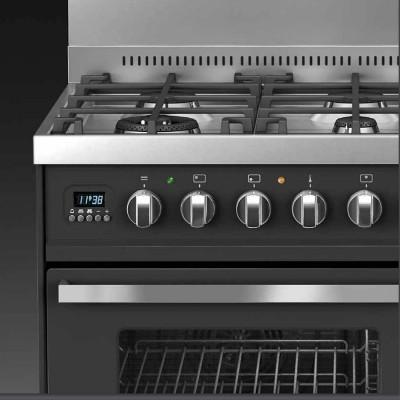 Ilve L06 Gaskocher für die Arbeitsplatte + 60 cm Graphithaube