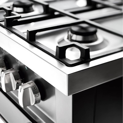 Cuisinière à gaz de comptoir Ilve l06 + hotte graphite 60 cm