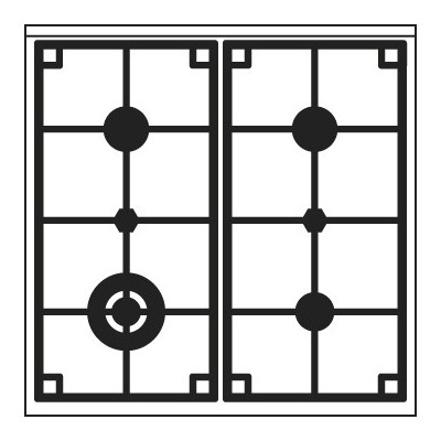 Ilve l06 gas hob 60 cm graphite - Pro Line