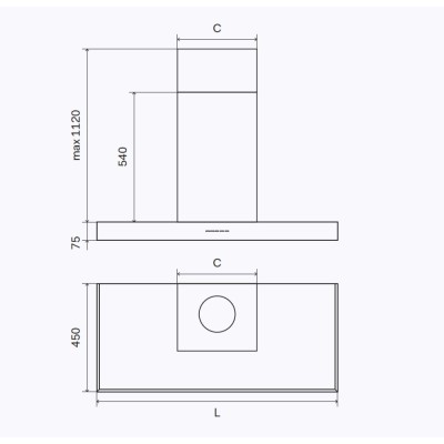 Cuisinière à gaz de comptoir Ilve L06 + hotte aspirante en acier inoxydable de 60 cm